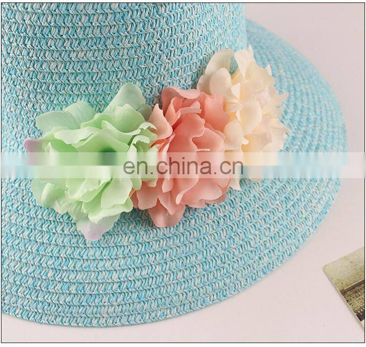 Sunscreen Basin Cap Sunshade Straw Hat Flower Pure Colour Beach Hat