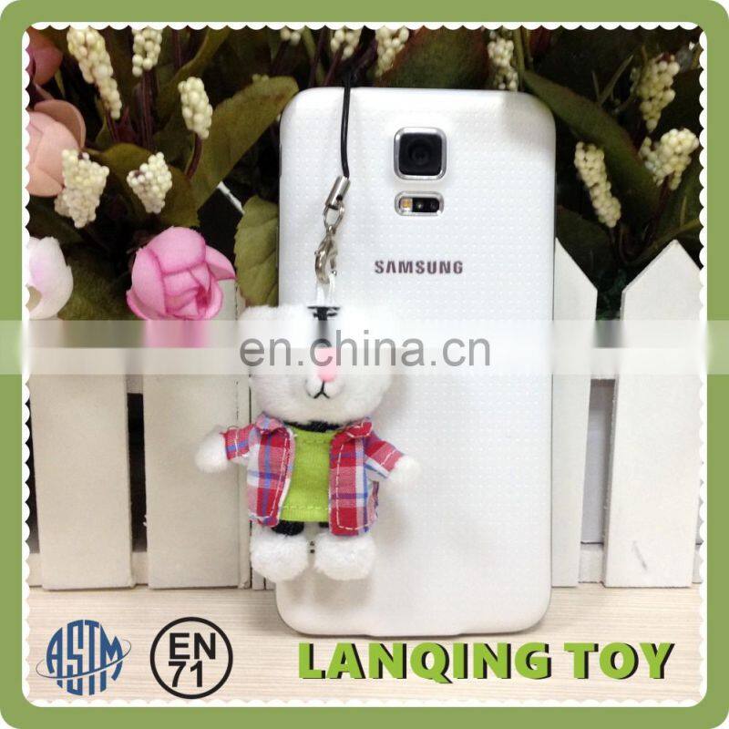 Pink Rabbit Mini Stuffed Animal Wholesale Cheap Custom Keychains For Girls