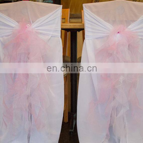 New Arrival Style White Chiffon Wedding Chair Cover Sashes