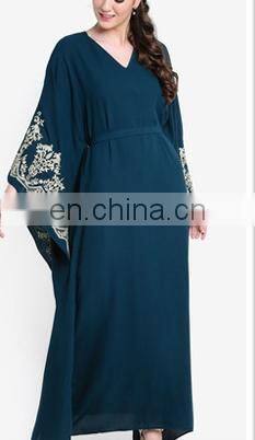 Plus Size Malaysia Dubai Arab lace Sleeve Kaftan Abaya Muslim Long maxi dress
