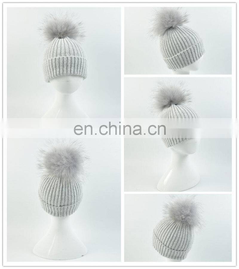 Headband Warm Fur Pom Pom Hat Wholesale Baby Knitting Crochet Hat