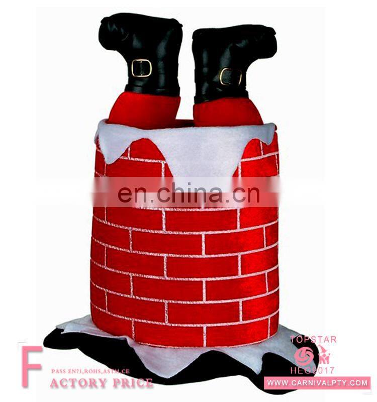 2017 New Design Promotional Fascinating Giant Red Spiral Spring Santa Hat For Christmas