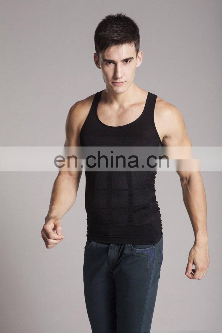Mens Slimming Body Shaper Vest Shirt Abs Abdomen Slim#MV-01