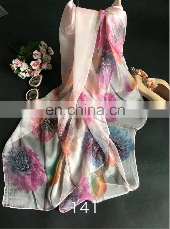 high quality feel soft pure silk scarf chinese scarf