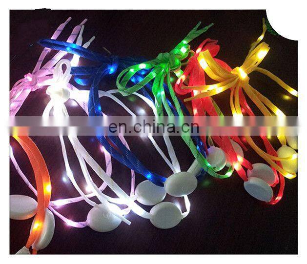 Wisdom Victory 2015 Flashing Nylon LED Shoelaces Light Up Glow Waterproof Shoestring for Disco Party