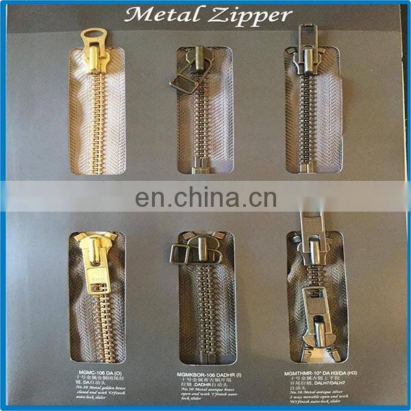 Hot sale teeth open-end colorful metal zippers custom fashion zipper for clothes accessories