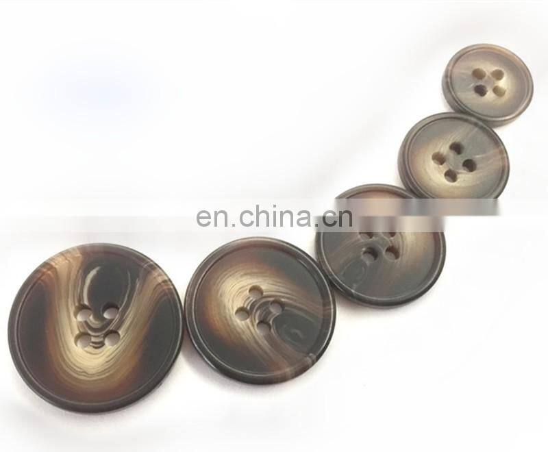 Popular 4-holes flatback imitated horn resin men suit button