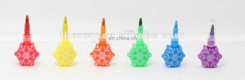 stacking crayon mult-color non-sharpen crayon snow shaped