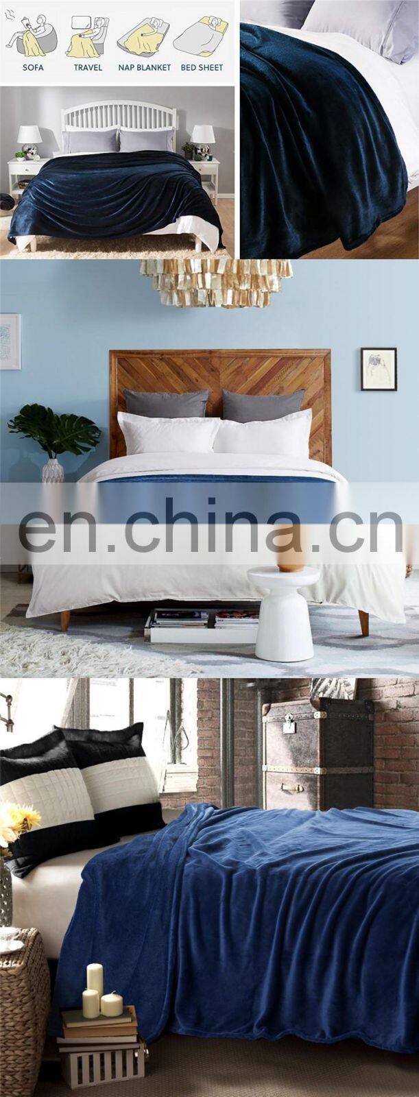 Home Bed Hot Sell Soft Flannel Fleece Blanket Lightweight Super Soft Cozy Luxury Bed Blanket Microfiber Pet Blanket