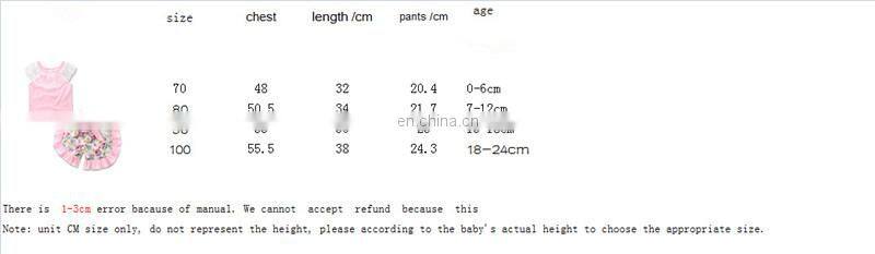Baby Girl pink outfits Girls lace tops + floral short pants 2pcs Set Summer suit for 0-2years