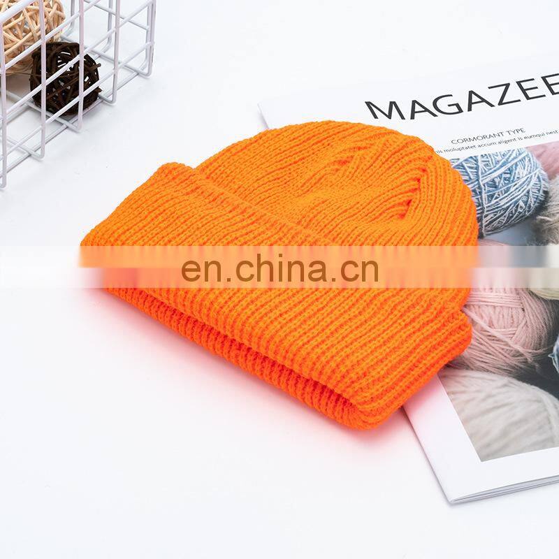 Adult Winter Warm Beanies Casual Short Thread Hip Hop Hat Men Beanie Female Girl Knitted Beanie Ribbed Skullcap Elastic Hats