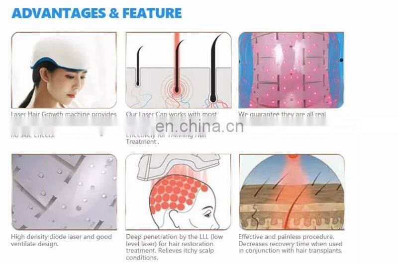 Portable Laser Cap Hair Growth Machine For Treating Bald Sparse Hair