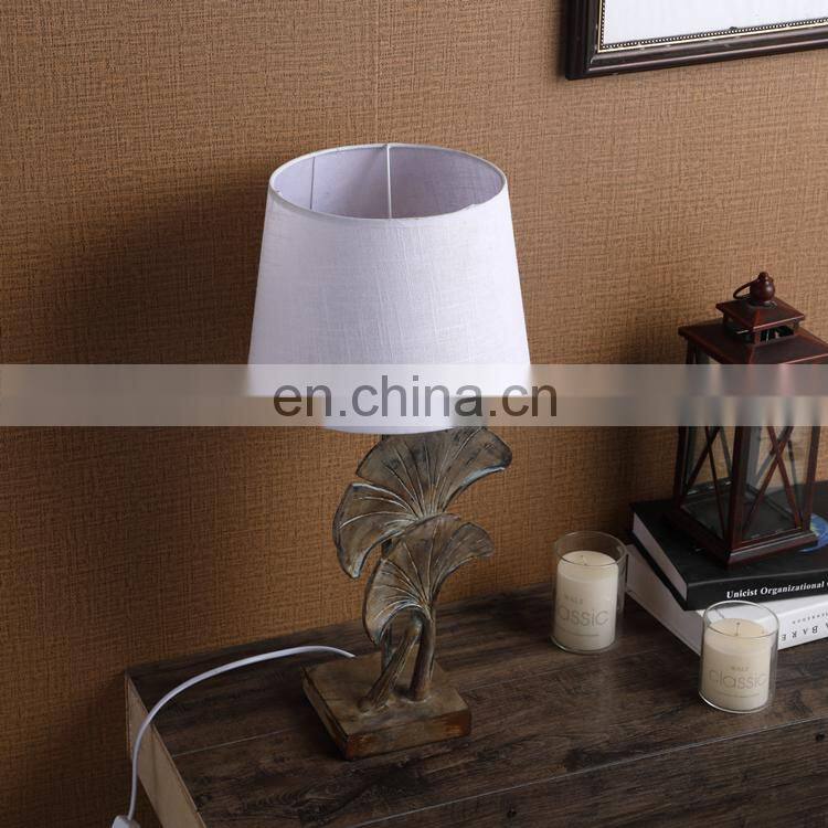 Factory cheap wholesale light fixtures vintage leaf shape bedroom desk lamp for hotel home