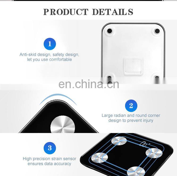 Eco Friendly BMI Healthy Calorie Measuring Digital Bathroom Body Fat Scale 180kg WIFI Connection Smart Scale