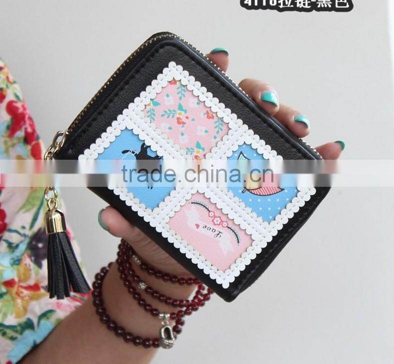 Mixed colorful purse Handbang for women Cartera Billetera para dama design with cartoon Giraffi