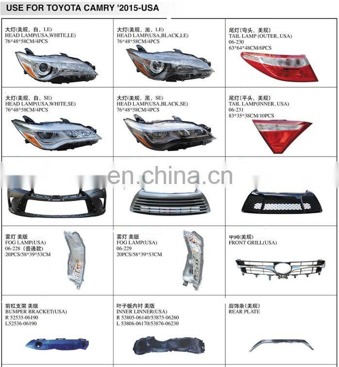 PP Material Front Bumper for Camry USA 2015