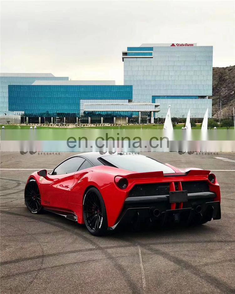Body kit for Ferrari 488 in misha style front bumper rear bumper hood carbon fiber front lip rear lip side skirts fenders