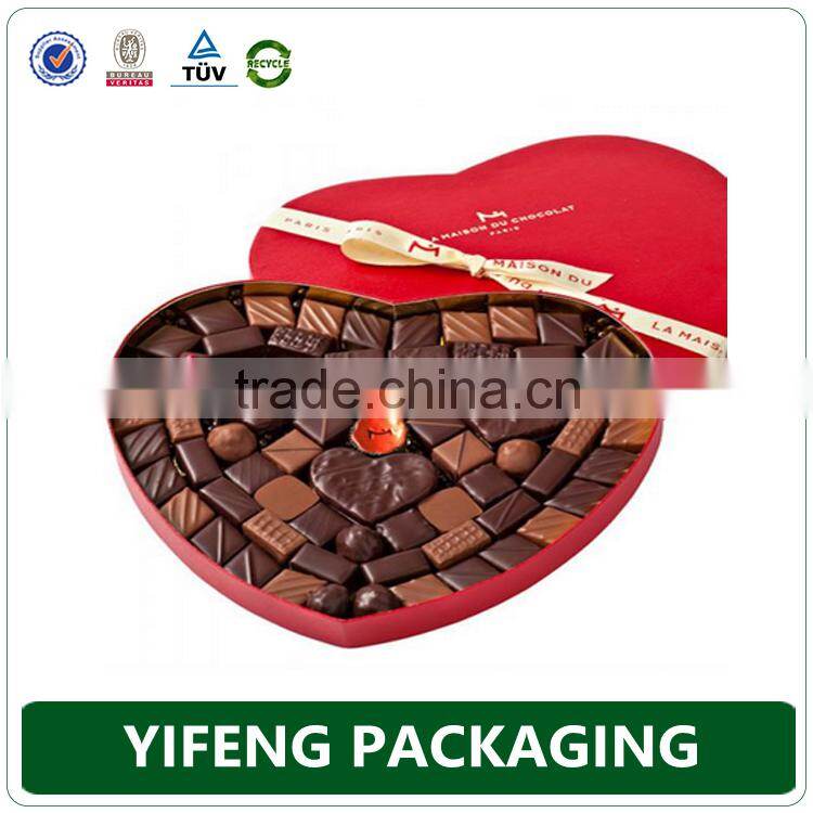 China factory wholesale heart shaped chocolate box paper chocolate packaging box