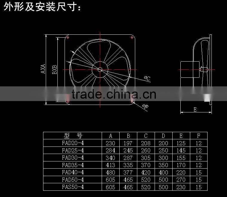 Popula Fan FAD series Energy-saving Metal Type Exhaust Fan