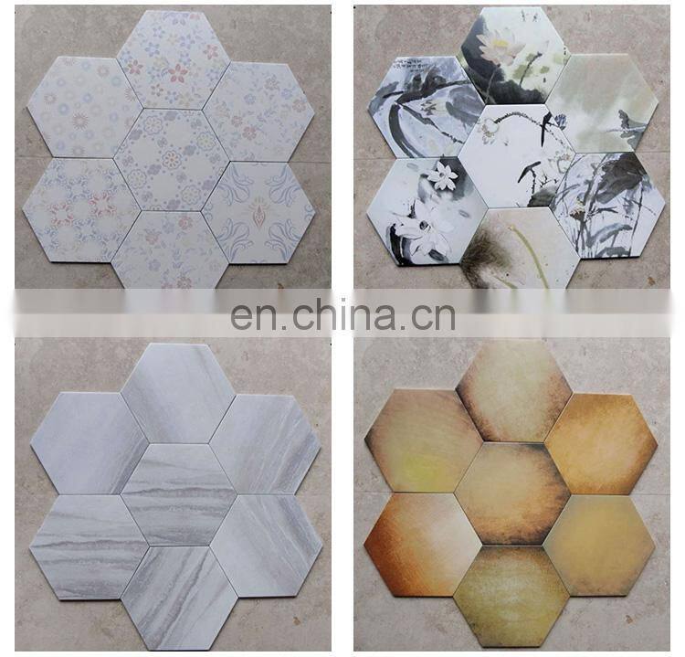 simple Nordic antique hexagon shape 300*260*115 tile art exhibition library floor tiles