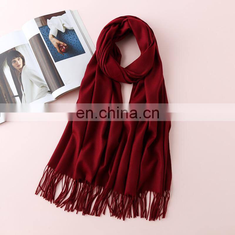 Autumn and winter new solid color cashmere scarf women thickened warm bib shawl gift scarf