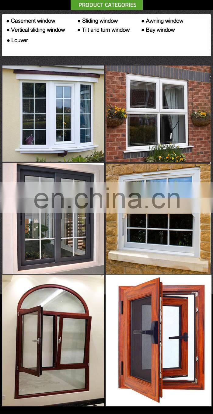 Europe standard sizes double panels with internal blinds casement window, soundproof double glass windows