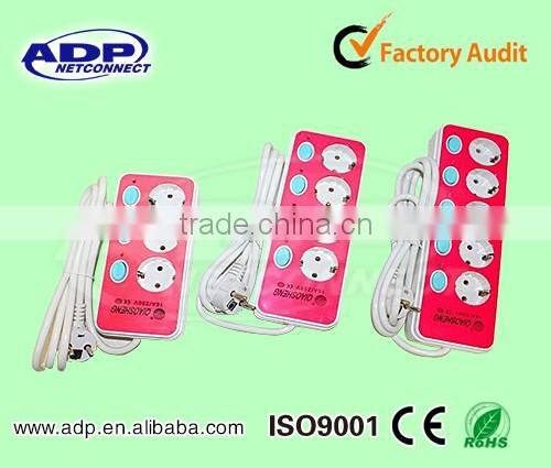2016 New style European power extension socket cable with independent switch