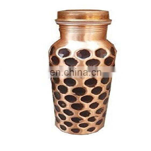 flower printed copper bottle