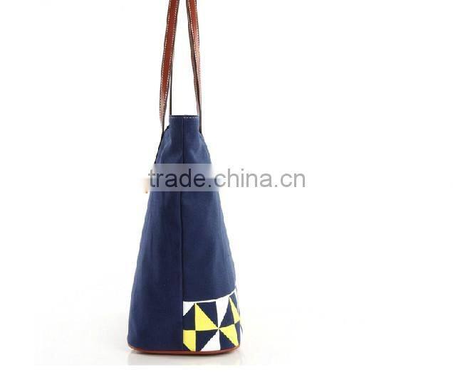 2013 Wholesale Embroider Flower Canvas Tote Beach Bag
