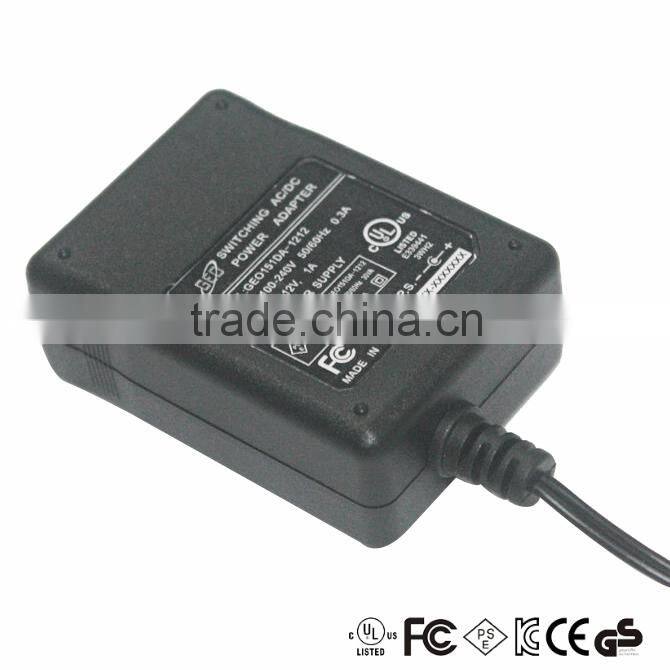 UL/CUL/CE/FCC approval 15v 1a power adapter 12v 15w
