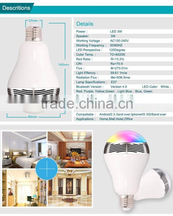 super hot 2016 dj bluetooth speaker,wireless led bulb speaker,powered speaker