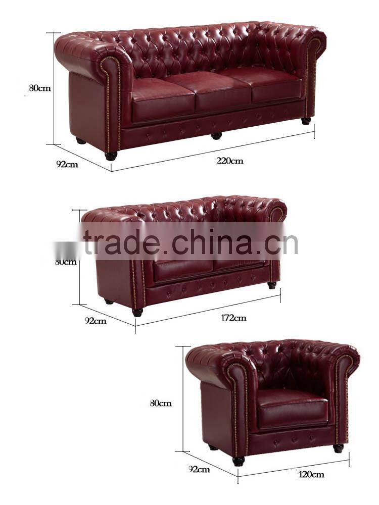 Antique Home Furniture Chesterfield Sofa Set/Home furniture Antique Appearance leather sofa