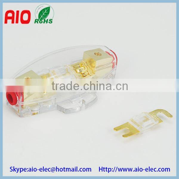 Gold Plated 4/8GA Mini ANL AFS Auto Fuse Holder Car Fuse Sheath For Car Electronic Appliances