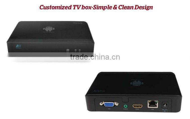 Customized Google Android TV box Customized UI ANDROID 4.1 allwinner CORTEX-A8 1GHz 1024MB Ram 4G Flash