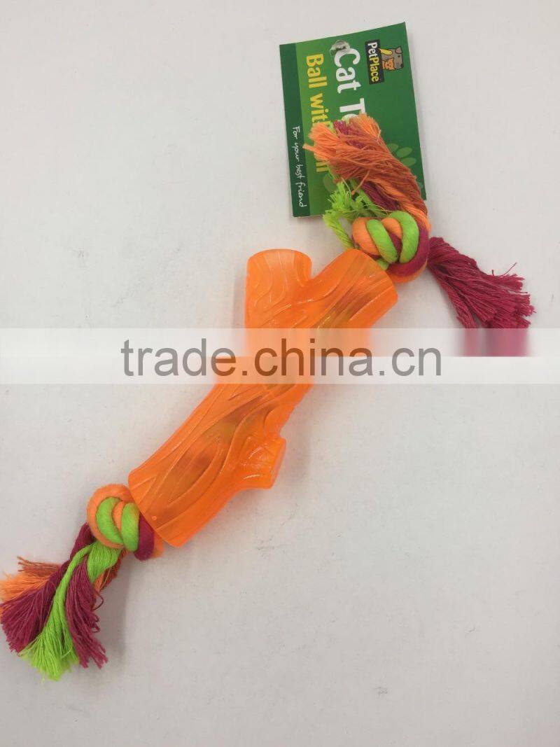 Pet rubber cotton rope toys, rubber tree trunks