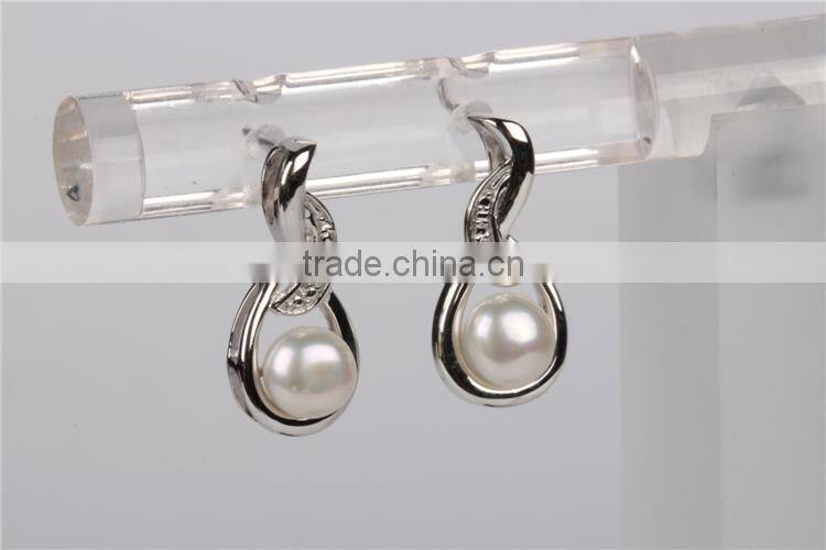 hot sale Simple pearl Earring Designs For Women silver earrings