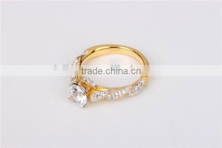 2016 Latest design 18k gold plated 925 silver diamond ring wholesale