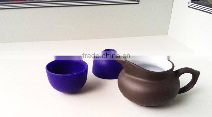 2015 Promotional silicone drinking cup, silicone teacup and saucer