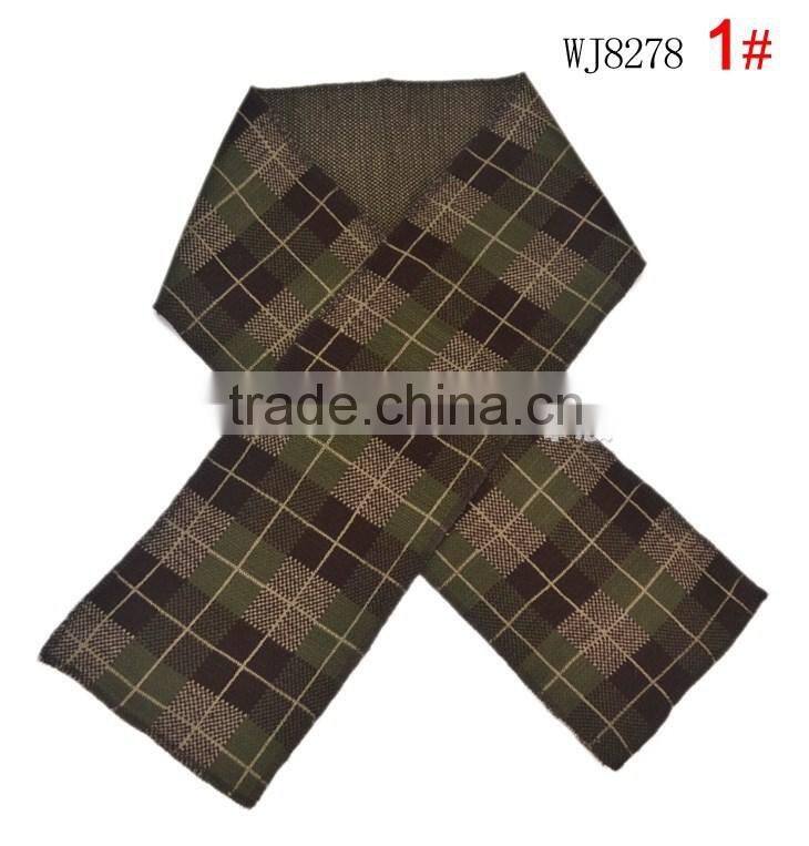 Wholesale Warm Acrylic Jacquard Checked Plaid Baby Boys Winter Scarf