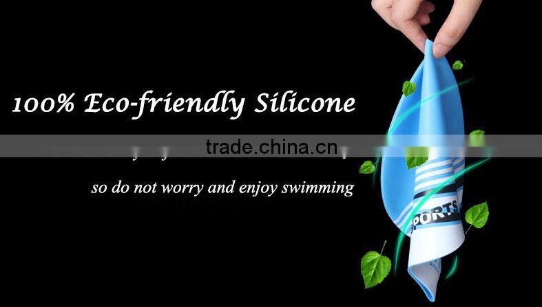 High quality custom colorful nude silicone swim cap For Long Hair