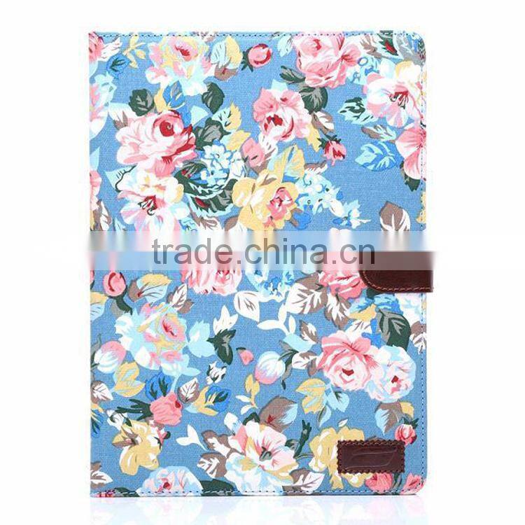 Flower wallet leather case For iPad 6