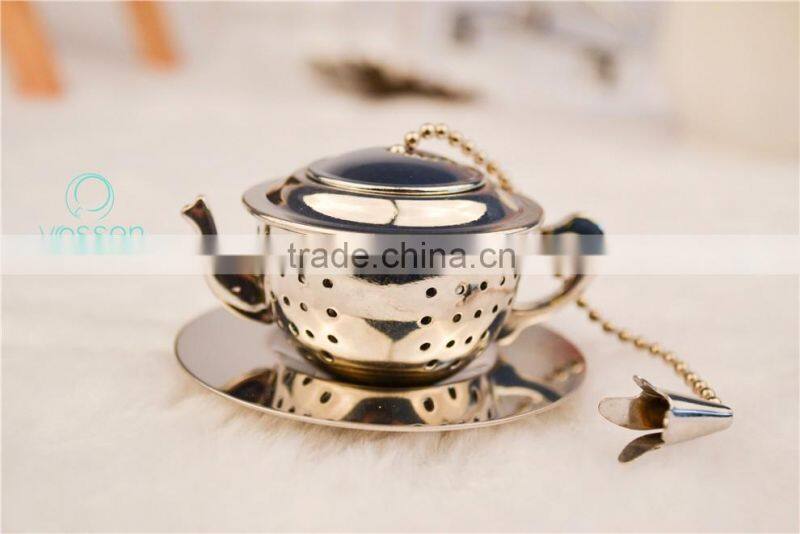 Tea pot shaped C stainless steel tea infuser
