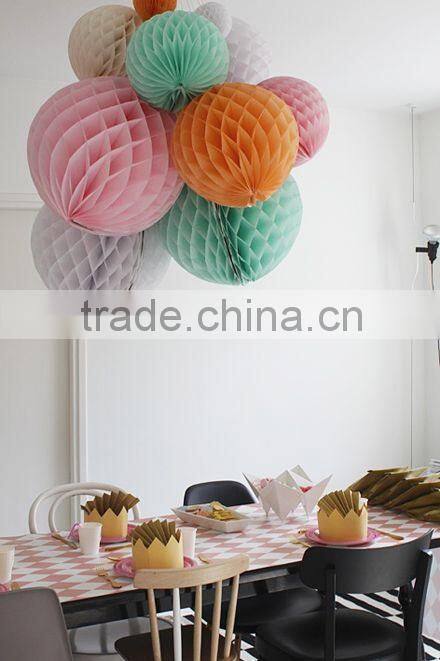 Decorative Colorful Chinese Hanging Craft Paper Honeycomb Ball for Birthday Anniversary