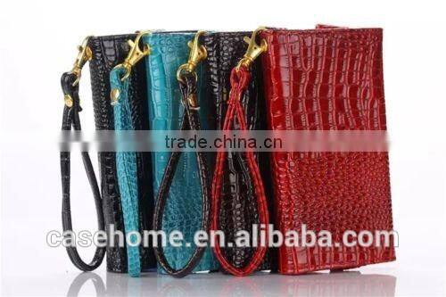 Luxury Wallet PU Leather Pouch Case Cover for Various Smart Phones With Strap and card holder