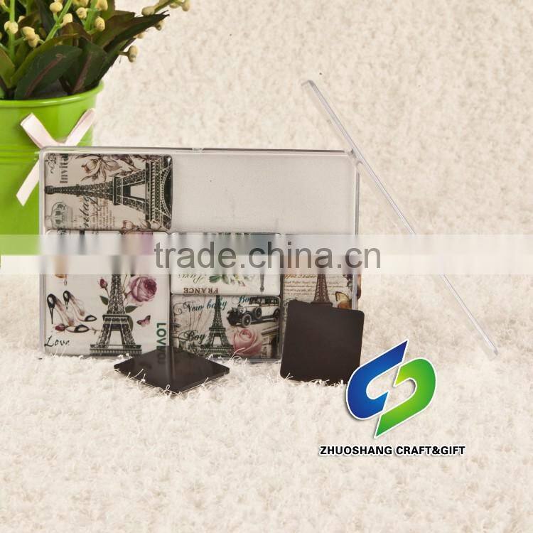 Crystal glass resin pvc personalized fridge magnets/clear epoxy fridge magnets city world