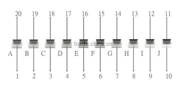 NEWSHINE FND 10 Segment LED Bar Graph Array with Red Blue Green Colors