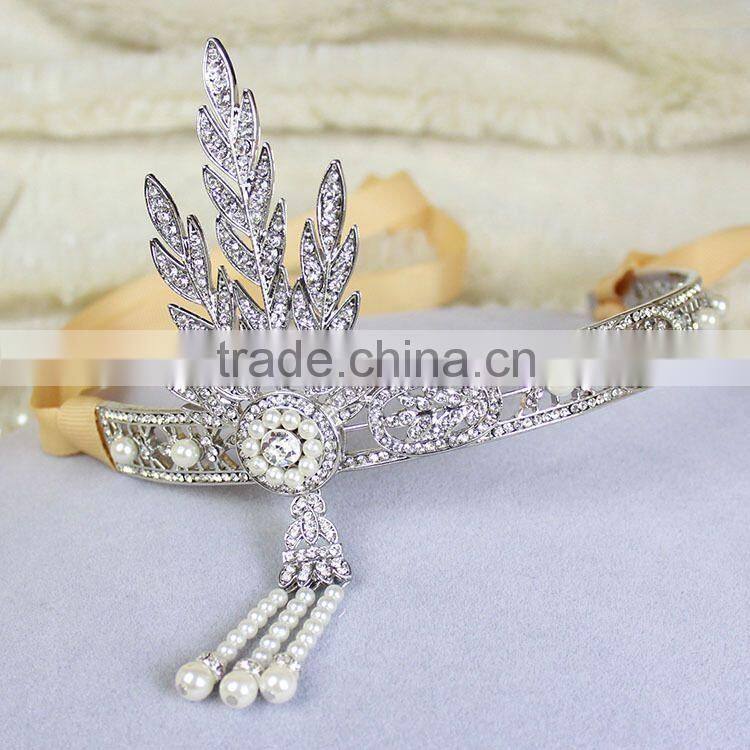 Gatsby Hot Sale Top Quality Bridal Tiara Rhinestone Hair Accessories