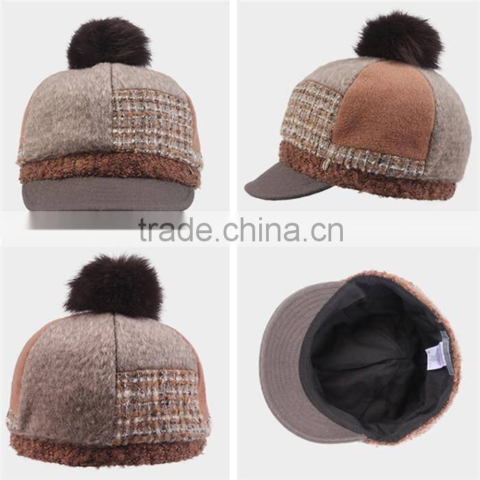 2016 fashion style custom top ball french beret hats for girls