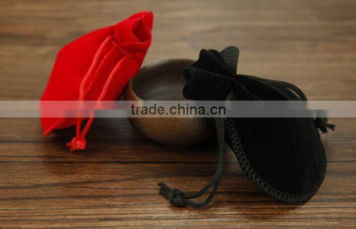 Custom Oval Velvet pouch Jewelry Drawstring Bag with custom printing