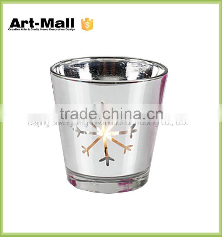 hot 2016 Xmas Gift matte white design vintage style candle holder glass material